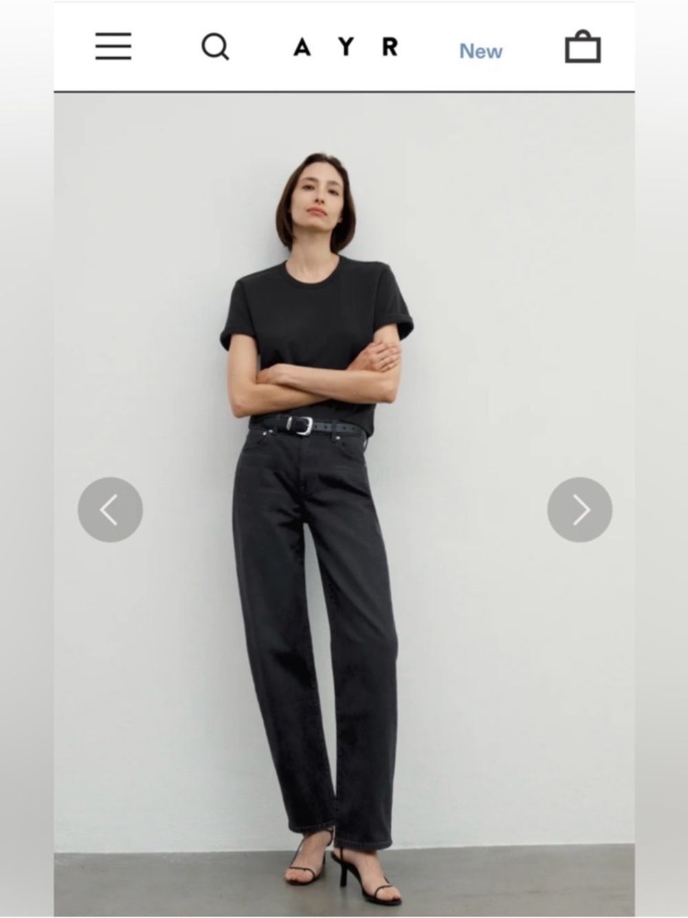 AYR Black Straight-Leg Jeans